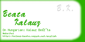 beata kalauz business card